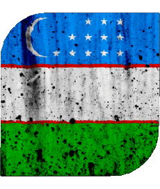 Flags Asia Uzbekistan Square 