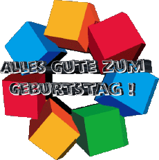 Messages Allemand Alles Gute zum Geburtstag Zusammenfassung - geometrisch Fond Transparent 004 