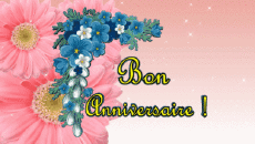 Messagi Francese Bon Anniversaire Floral Sfondo animato 002 
