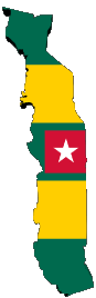Fahnen Afrika Togo Karte 