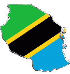 Flags Africa Tanzania Map 