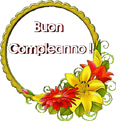 Mensajes Italiano Buon Compleanno Floreale Fondo transparente 018 