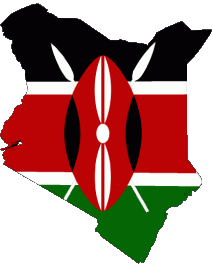 Fahnen Afrika Kenia Karte 