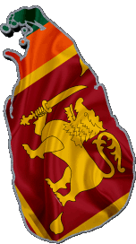 Banderas Asia Sri Lanka Mapa 