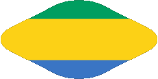 Drapeaux Afrique Gabon Ovale 02 