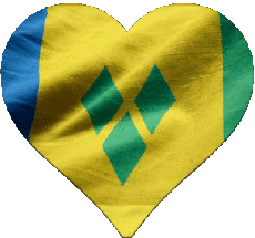 Flags America Saint Vincent and the Grenadines Coeur 