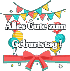 Mensajes Alemán Alles Gute zum Geburtstag Luftballons - Konfetti 006 