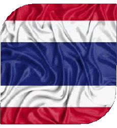 Drapeaux Asie Thaïlande Carré 