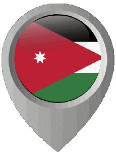 Fahnen Asien Jordan Standort-Pin 