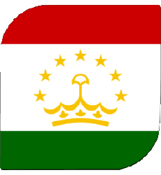 Drapeaux Asie Tadjikistan Carré 