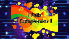Messagi Spagnolo Feliz Cumpleaños Abstracto - Geométrico Sfondo animato 003 
