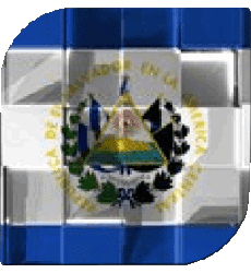 Drapeaux Amériques Salvador Carré 