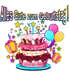Mensajes Alemán Alles Gute zum Geburtstag Kuchen 003 
