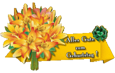 Messages Allemand Alles Gute zum Geburtstag Blumen Fond Transparent 008 