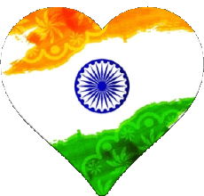 Banderas Asia India Corazón 