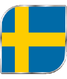 Flags Europe Sweden Square 