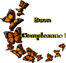Nachrichten Italienisch Buon Compleanno Farfalle 009 