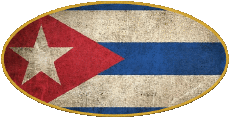 Drapeaux Amériques Cuba Ovale 01 