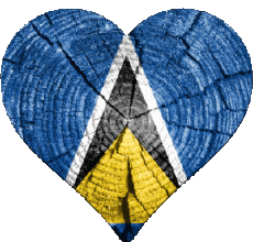 Flags America St. Lucia Heart 