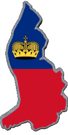 Bandiere Europa Liechtenstein Carta Geografica 