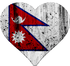 Bandiere Asia Nepal Cuore 