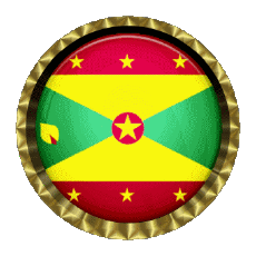 Fahnen Amerika Grenada-Inseln Rund - Ringe 