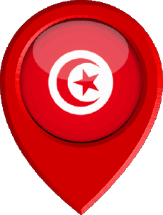 Fahnen Afrika Tunesien Standort-Pin 