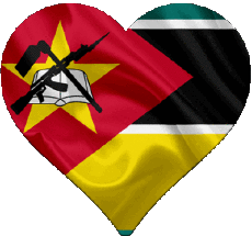Drapeaux Afrique Mozambique Coeur 