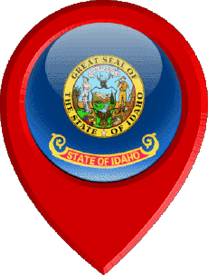Drapeaux Amériques U.S.A - Etats Idaho Epingle de Localisation 