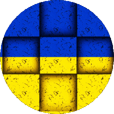 Drapeaux Europe Ukraine Rond 