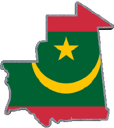 Flags Africa Mauritania Map 