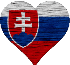 Banderas Europa Eslovaquia Corazón 