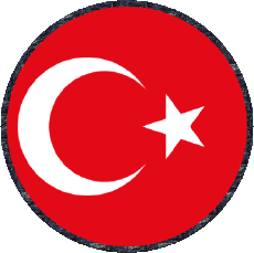 Drapeaux Asie Turquie Rond 