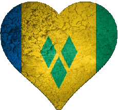 Fahnen Amerika St. Vincent und die Grenadinen Coeur 