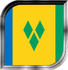 Flags America Saint Vincent and the Grenadines Square 