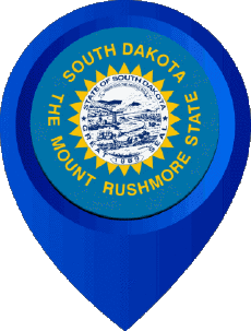 Fahnen Amerika U.S.A - States Dakota South Marcador de ubicación 