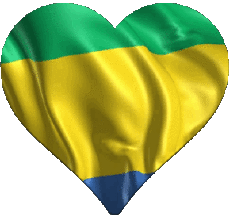 Bandiere Africa Gabon Cuore 