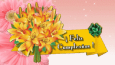 Messagi Spagnolo Feliz Cumpleaños Floral Sfondo animato 002 