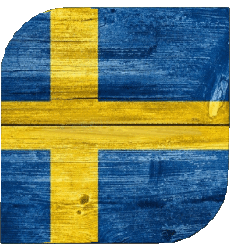 Flags Europe Sweden Square 