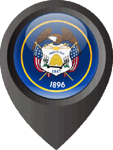 Fahnen Amerika U.S.A - States Utah Standort-Pin 