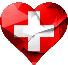 Banderas Europa Suiza Corazón 