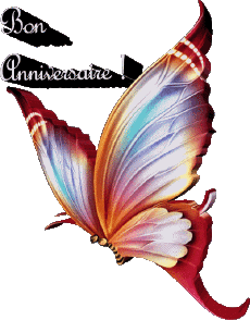 Messagi Francese Bon Anniversaire Papillons 008 