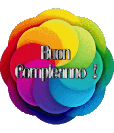 Mensajes Italiano Buon Compleanno Astratto - Geometrico Fondo transparente 006 