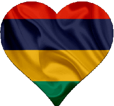 Drapeaux Afrique Maurice Coeur 