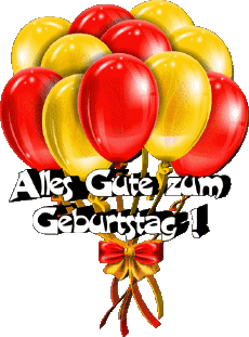 Messages Allemand Alles Gute zum Geburtstag Luftballons - Konfetti 007 