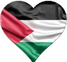 Drapeaux Asie Palestine Coeur 