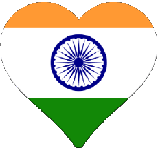 Bandiere Asia India Cuore 
