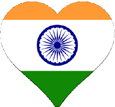 Flags Asia India Heart 