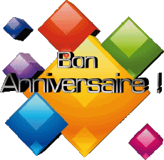 Messages French Bon Anniversaire Abstrait - Géométrique Transparent Background 014 