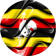 Drapeaux Afrique Ouganda Rond 